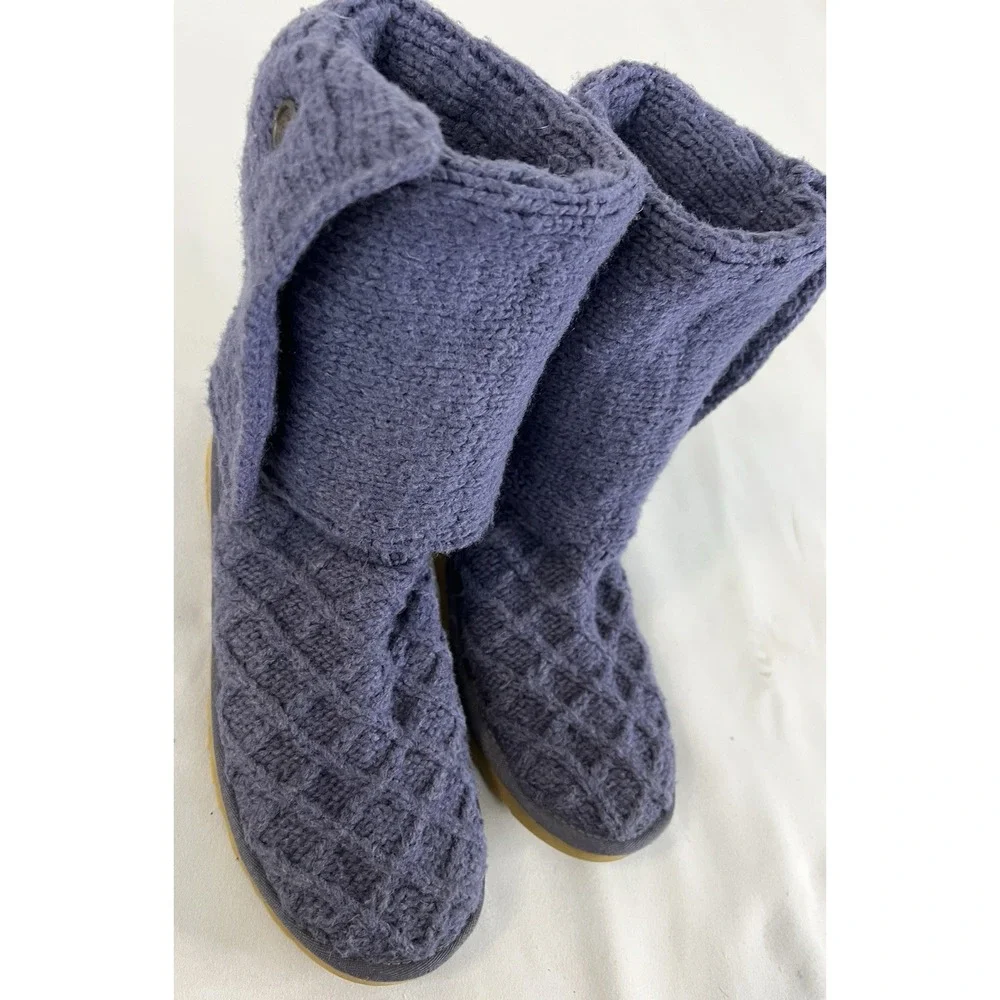 UGG Boots Womens Sz 8 Australia ‎ Knit Fold Over Purple Sweater